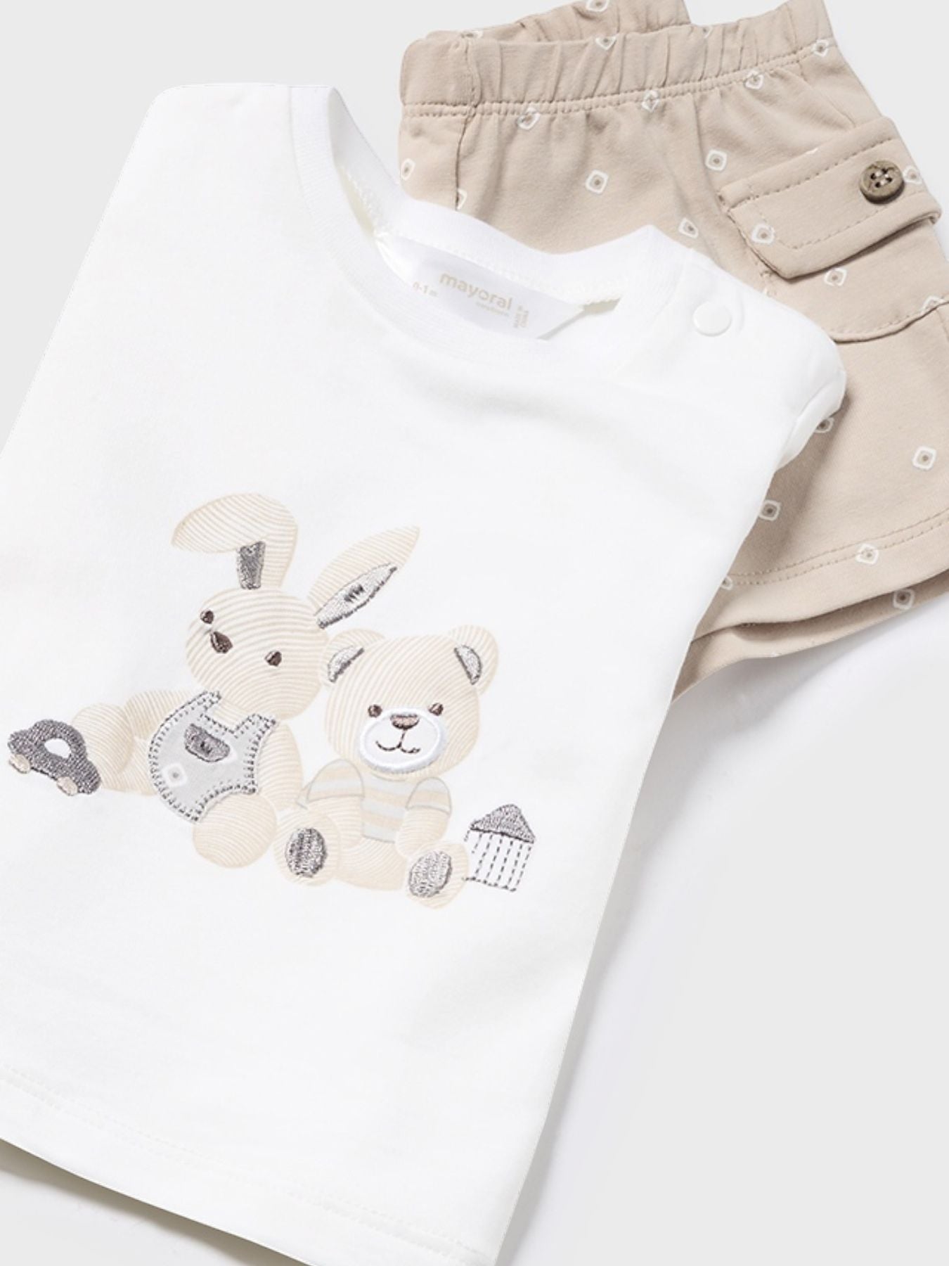Comp 4 pezzi corto Bimbo ECRU 1625 - NANU' BABY