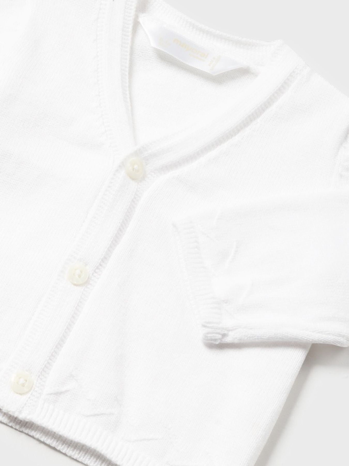 Cardian collo a v tricot Bimbo BIANCO 1379 - NANU' BABY