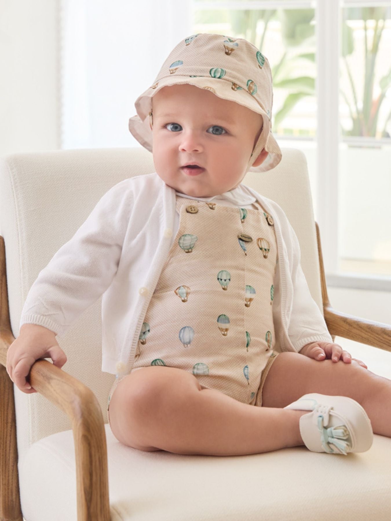 Cardian collo a v tricot Bimbo BIANCO 1379 - NANU' BABY