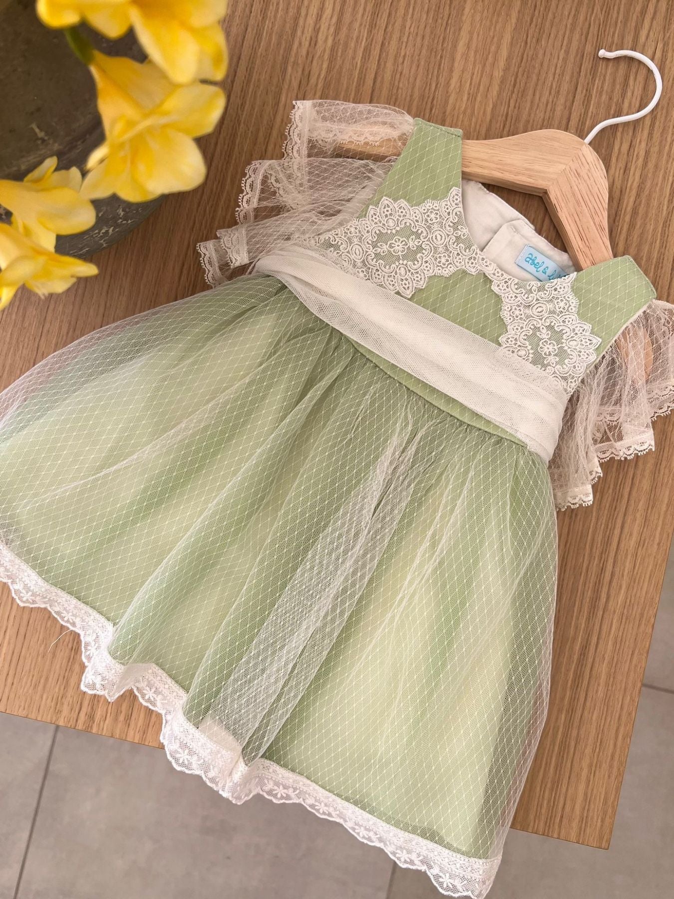 Abito tulle rombi Bimba VERDE 5005 - NANU' BABY