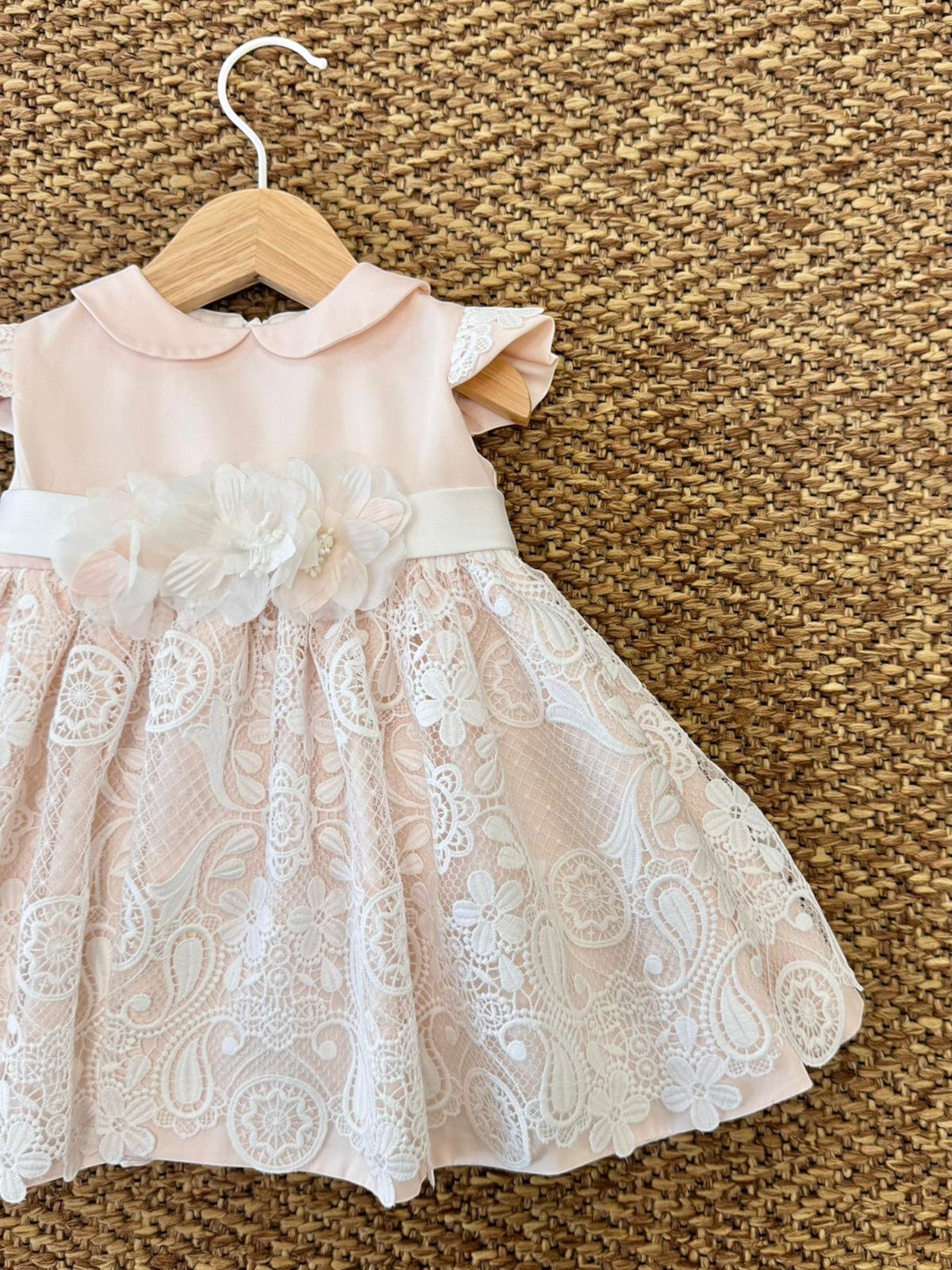 Abito Cerimonia Macramè Bimba ROSA FB081/R - NANU' BABY
