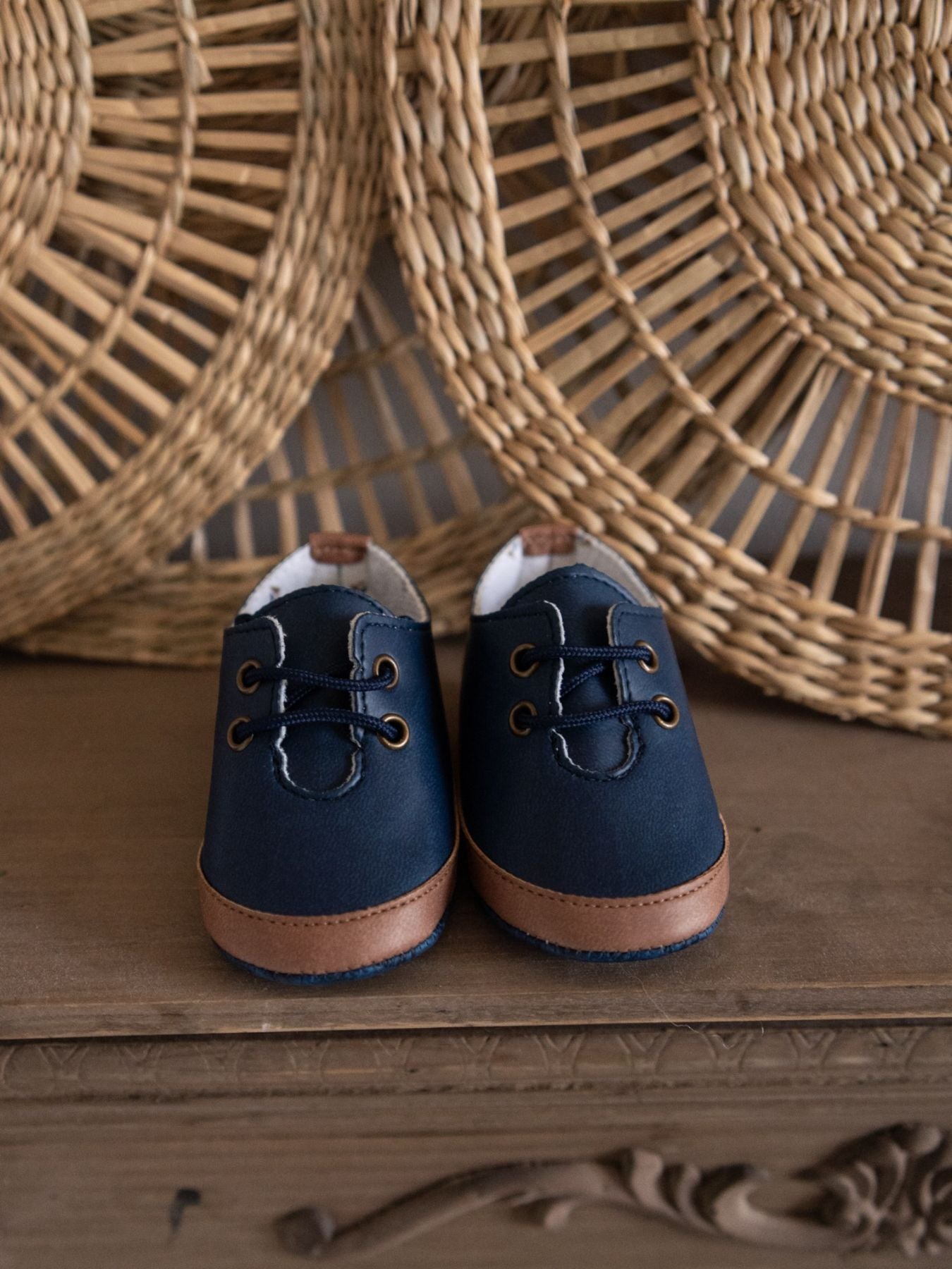Scarpetta in pelle blu Bimbo BLU EN702SC - NANU' BABY