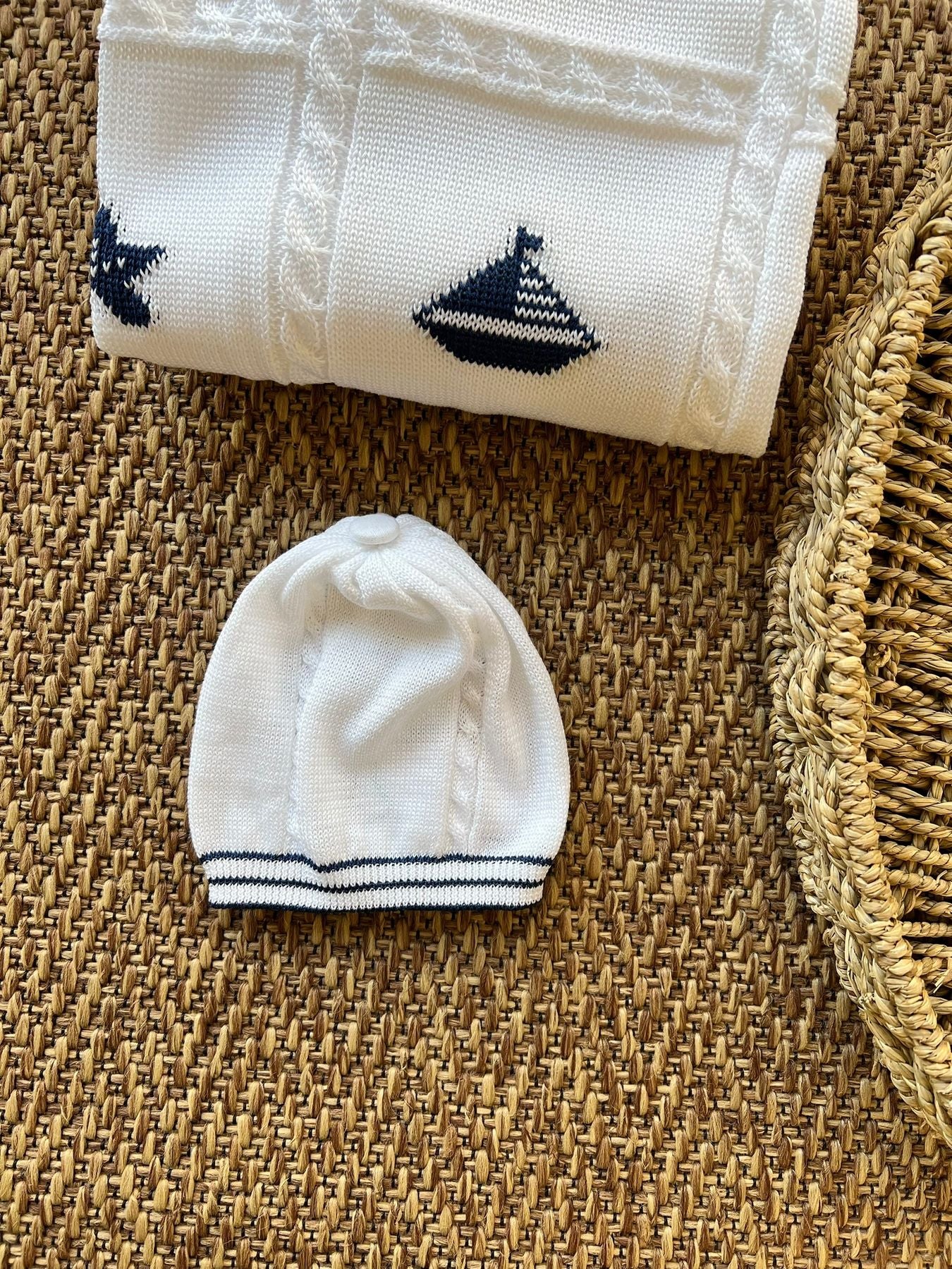 Cuffia Trecce Neonato BIANCO EL9371 - NANU' BABY