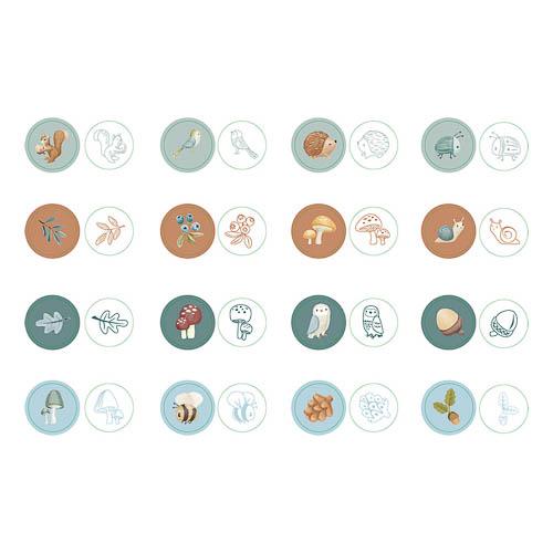 Set 16 timbrini Forest Friends MULTICOLORE 126022