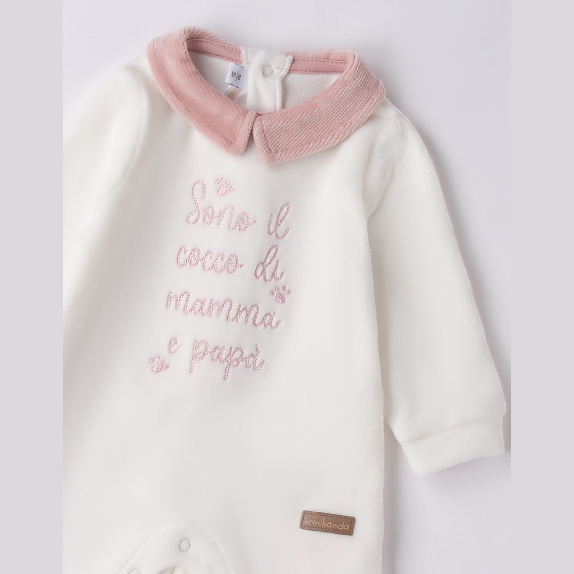 Tutina Intera Con Piede Neonata Rosa 3F644/2921 - NANU' BABY