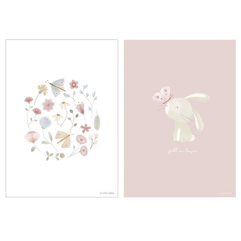 Poster Fiori e Farfalle - A3 ROSA PW11421690 - NANU' BABY