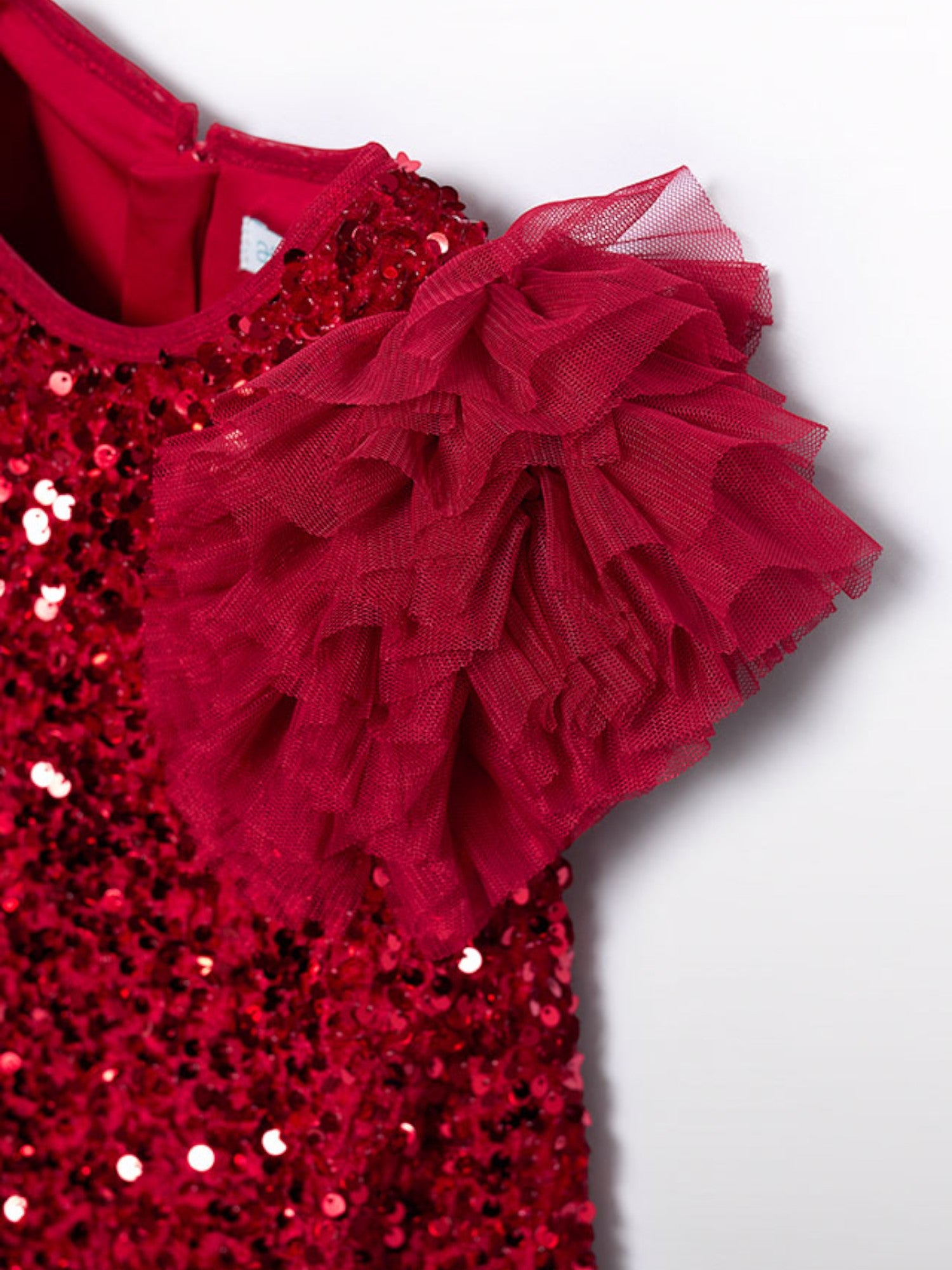Abito lustrini velluto Bimba Rosso 5529/2 - NANU' BABY