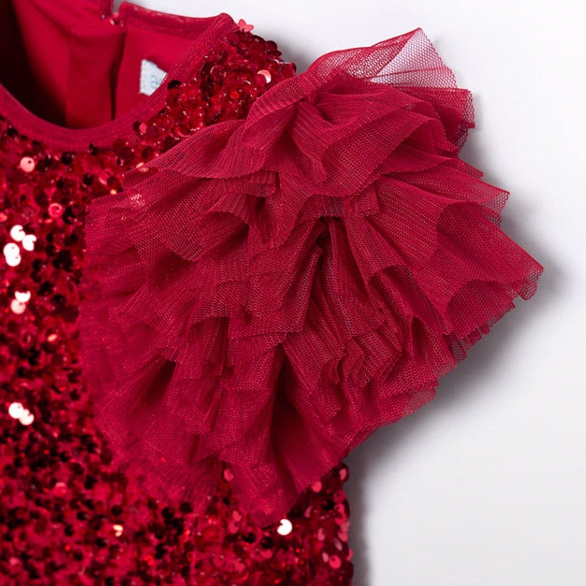 Abito lustrini velluto Bimba Rosso 5529/2 - NANU' BABY
