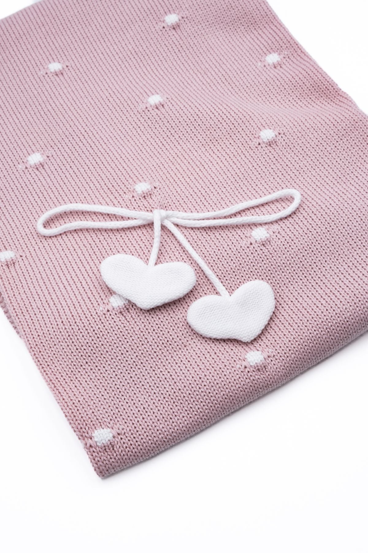Coperta Pois e Fiocchetto con Cuoricini Neonata BIANCO 3057/161 - NANU' BABY