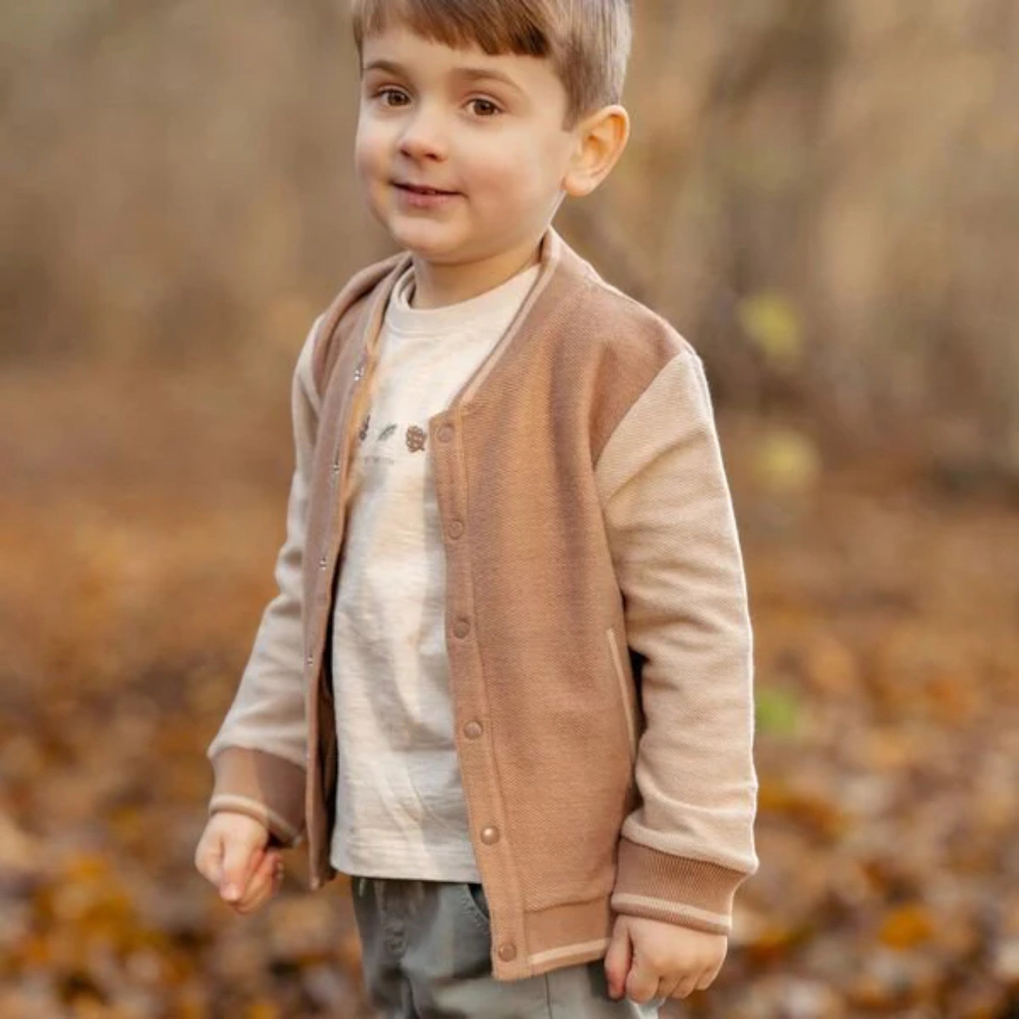 Cardigan lavorato a maglia- Amici della Foresta Bimbo Marrone CL25092104