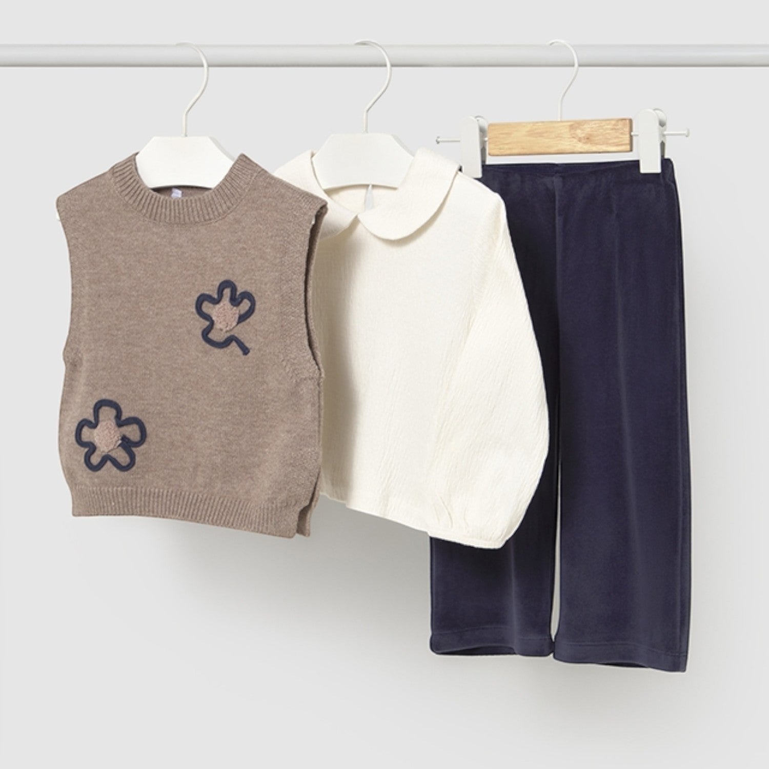 Completo Pantalone gilet tricot Bimba Blu 2596/48 - NANU' BABY