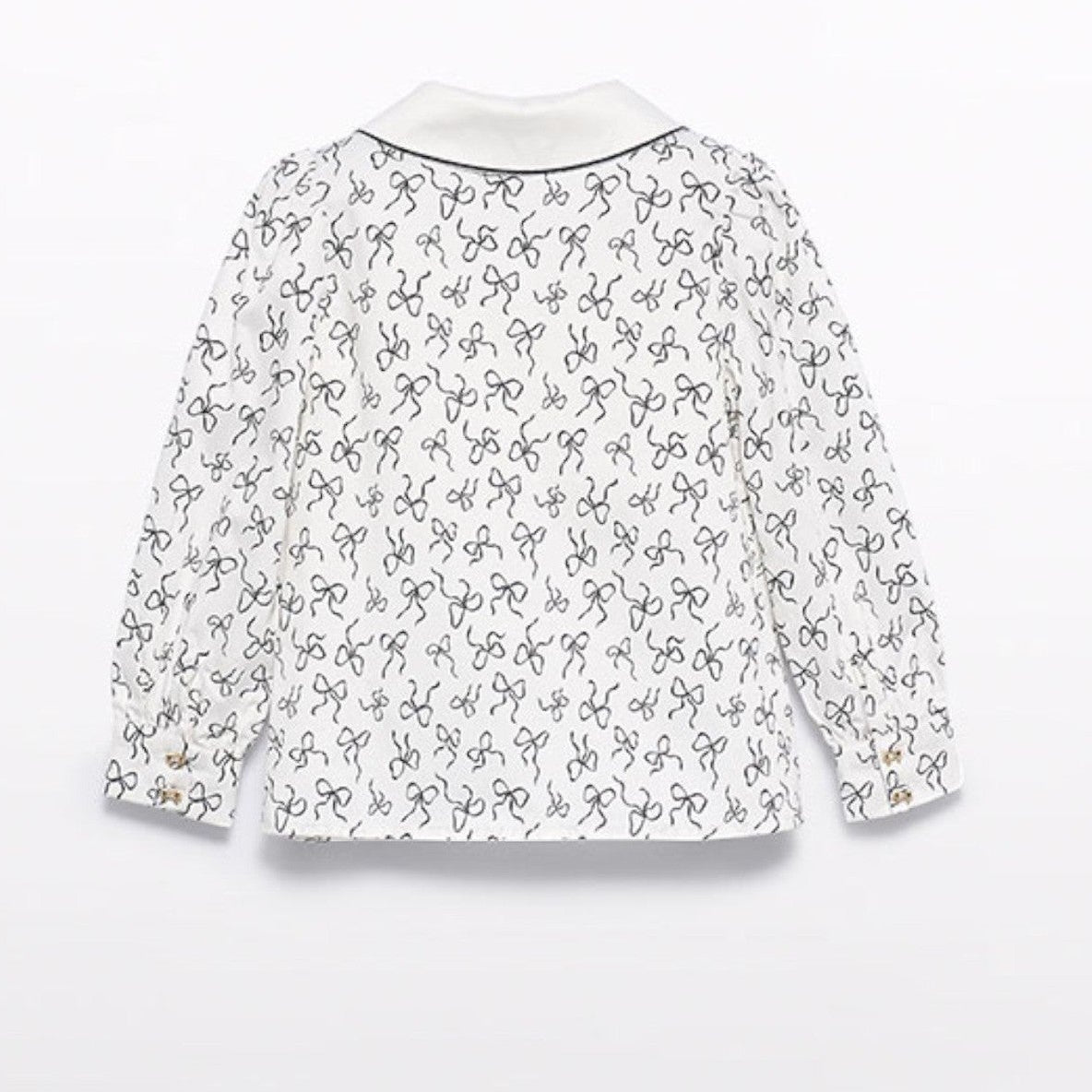 Blusa popelin satinato fiocco Bimba PANNA 5613/3 - NANU' BABY