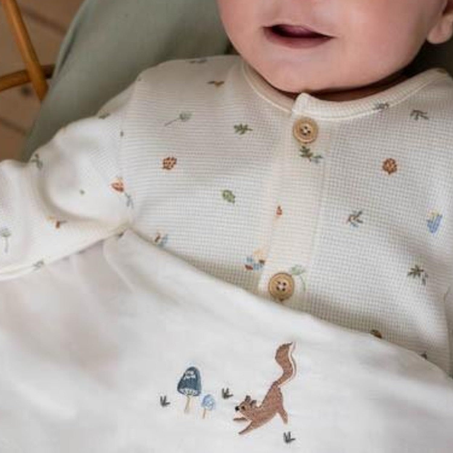Lenzuolo lettino Funghi Ricamati - Amici della foresta Neonato BIANCO TE10214030 - NANU' BABY