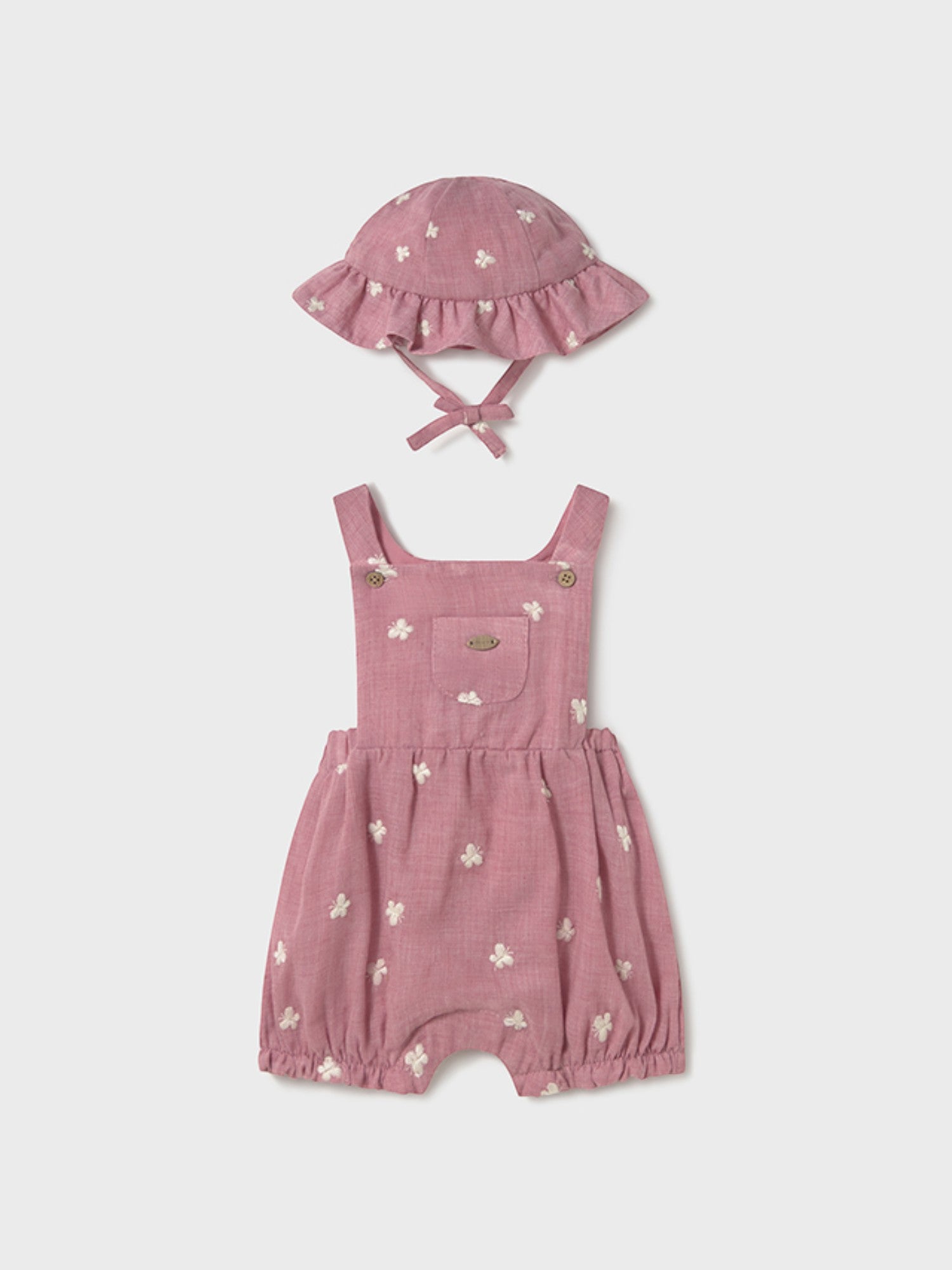 Salopette e cappello Bimba ROSA 1665 /R - NANU' BABY