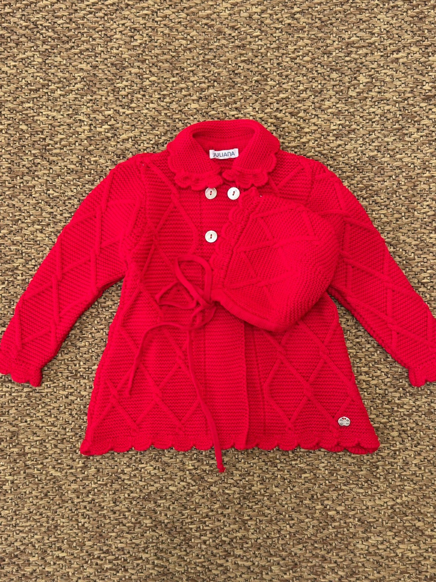 Cappotto in maglia Bimba ROSSO J6178/R - NANU' BABY
