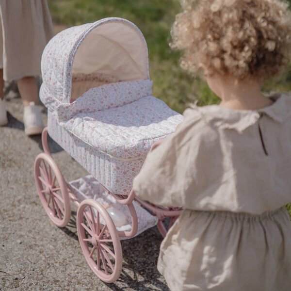 Carrozzina per bambole in metallo Rosa LD4586