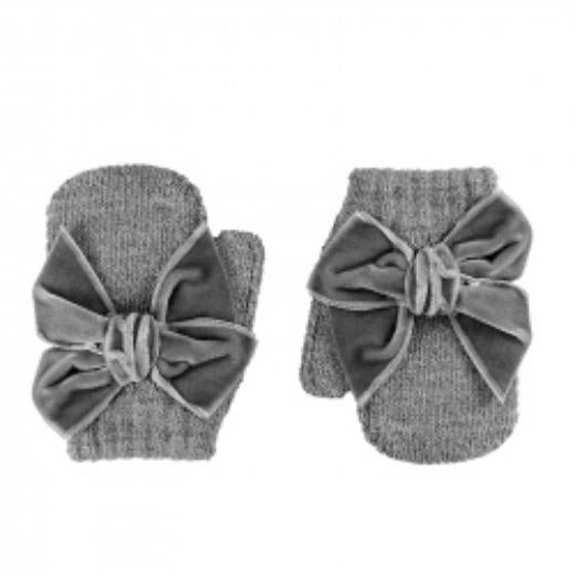 Muffole con pollice e fiocco in velluto AL CAMPIONE 50.598.011 - NANU' BABY
