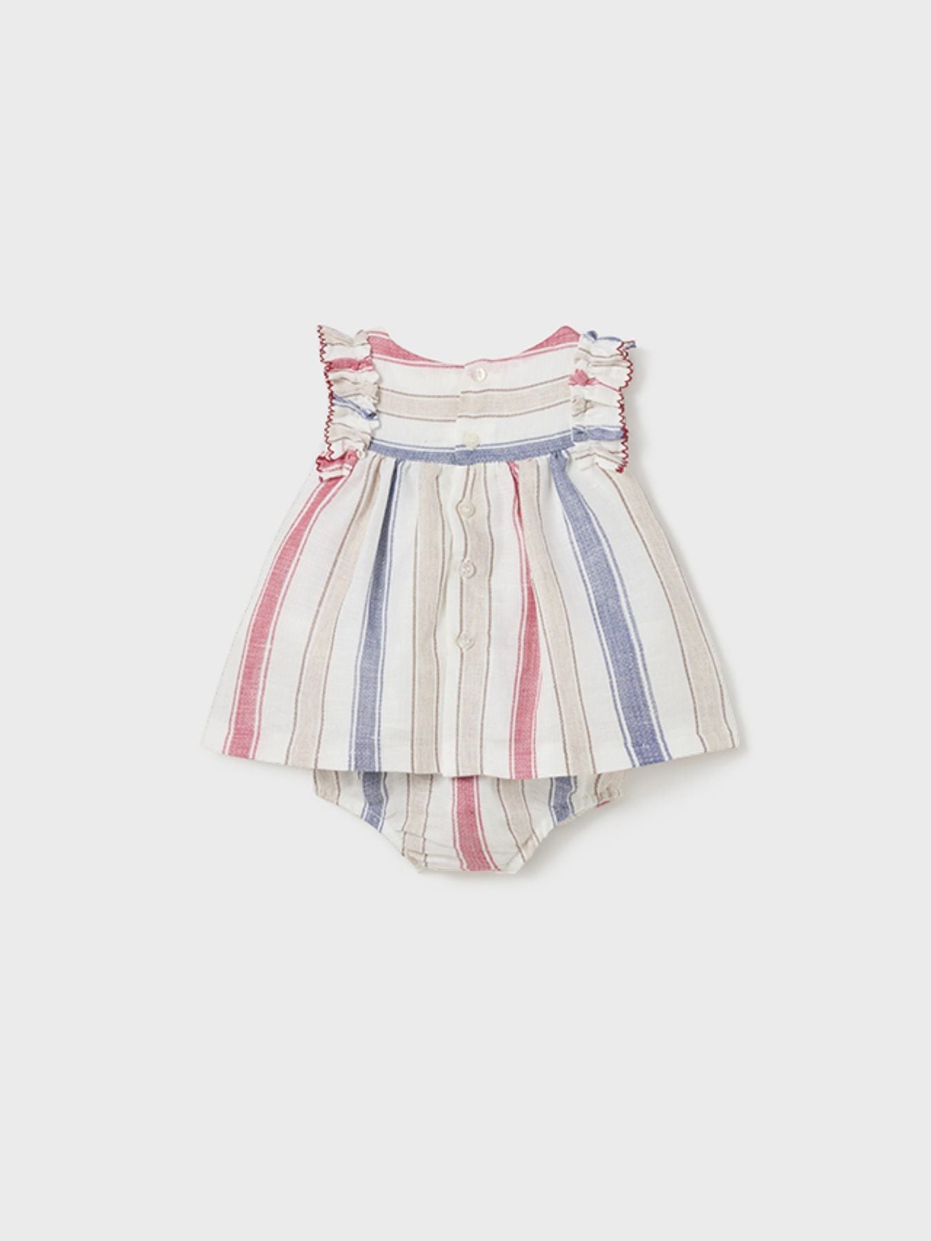 Abito righe lino Bimba ROSSO 1829 - NANU' BABY