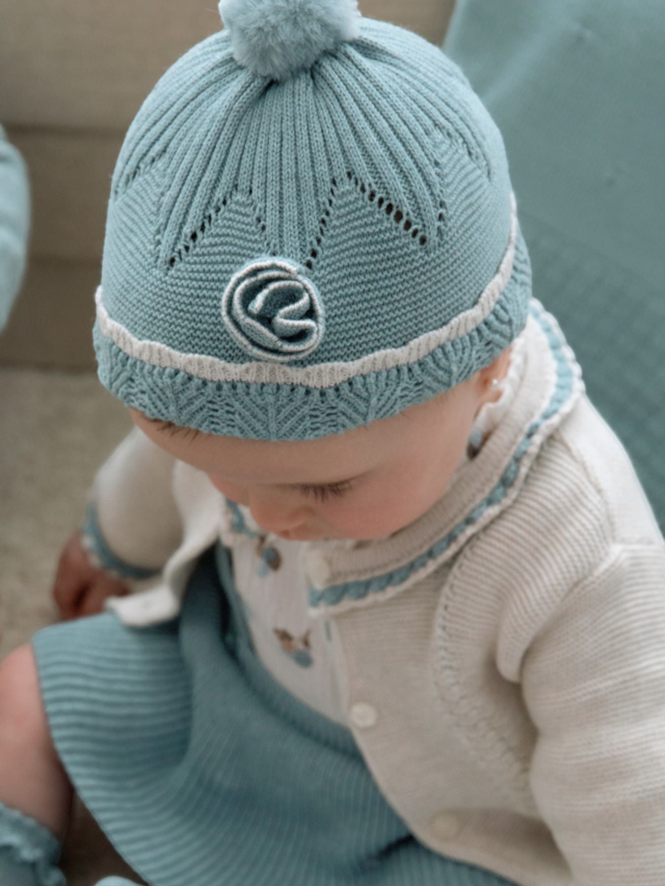Compl. cappello e manopola VERDE 2D-9767/V - NANU' BABY