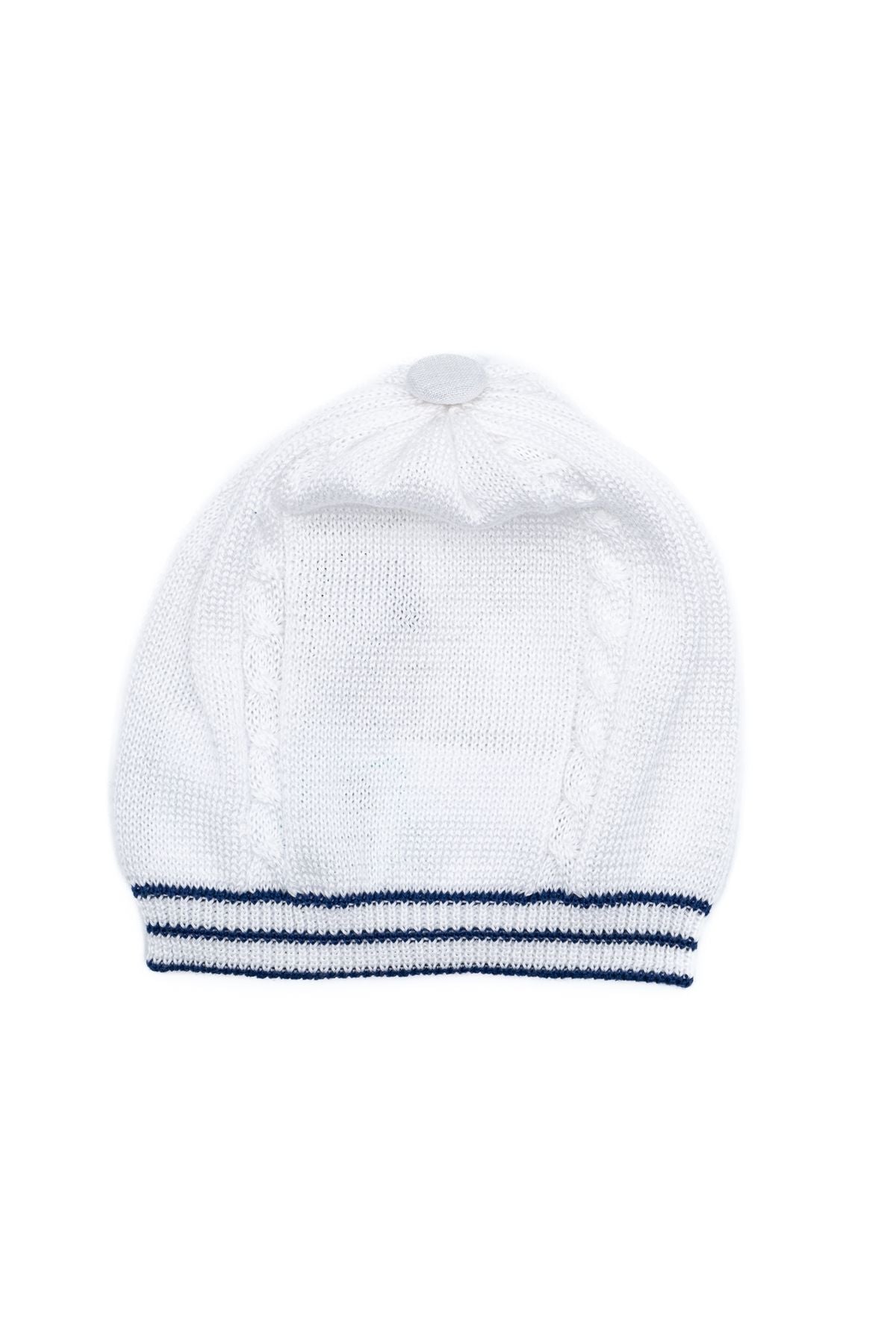 Cuffia Trecce Neonato BIANCO EL9371 - NANU' BABY