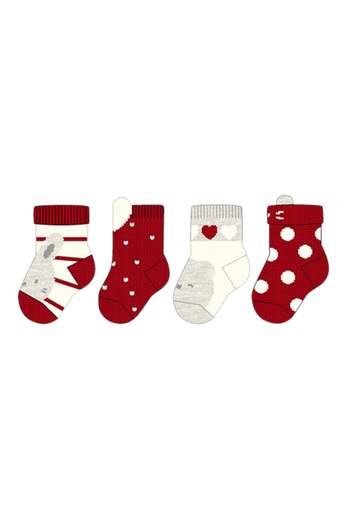 Set 4 Calze Rosso 9658/A - NANU' BABY