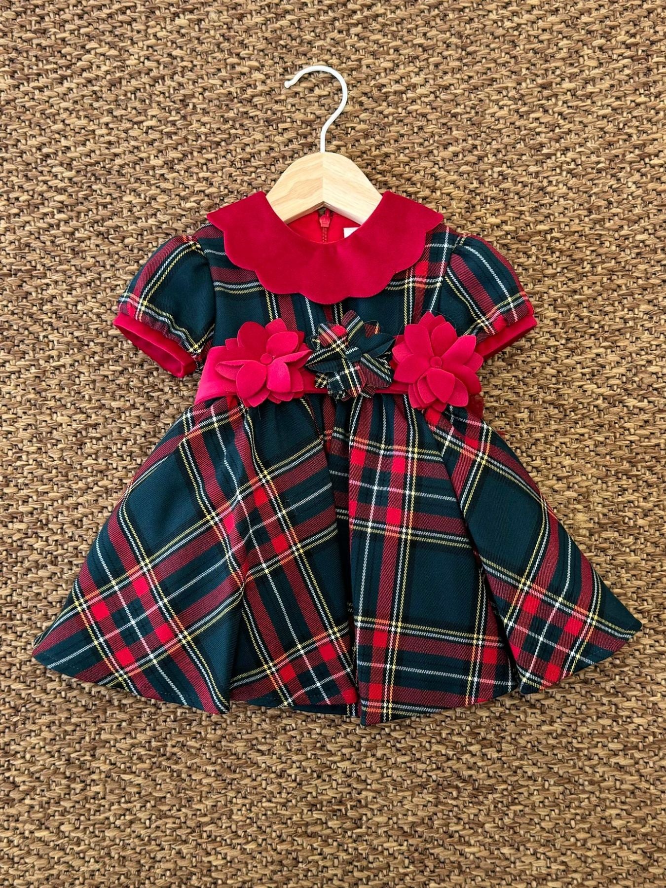 Abito Tartan Bimba VERDE IK313MC - NANU' BABY