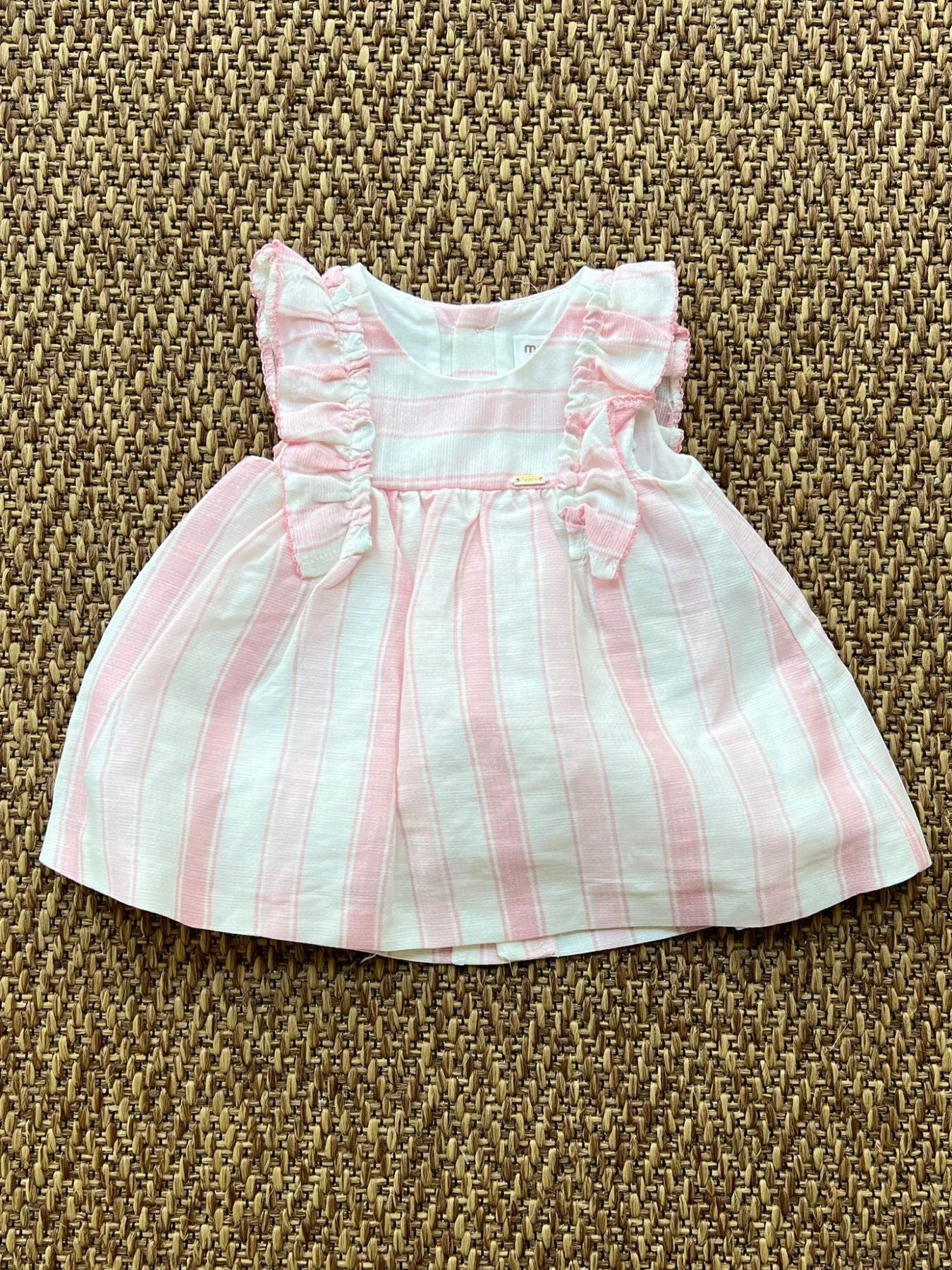 Abito righe lino Bimba ROSA 1829/R - NANU' BABY
