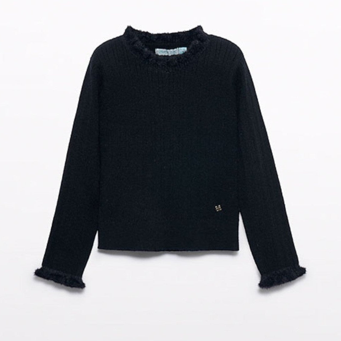 Dolcevita tricot costine comb Bimba Nero 5835/84 - NANU' BABY