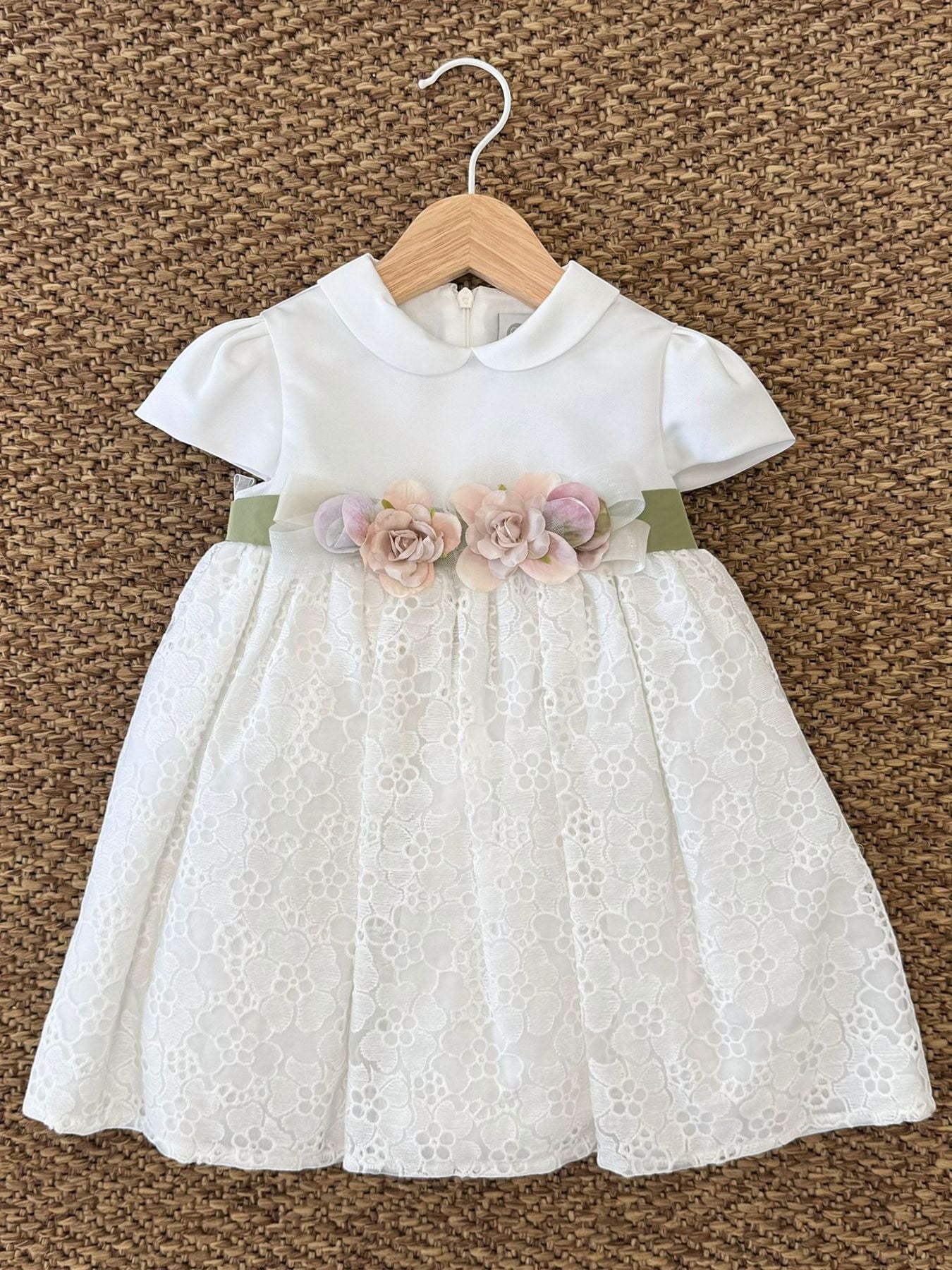 Abito Cerimonia Fiori Bimba PANNA EN801MC - NANU' BABY
