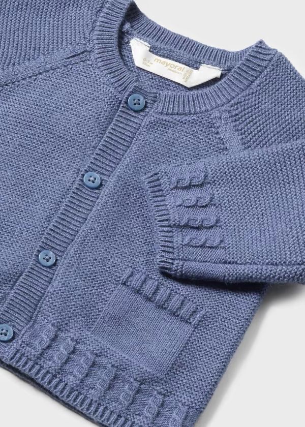 Cardigan basic in caldo cotone Bimbo CIELO 2301-W - NANU' BABY