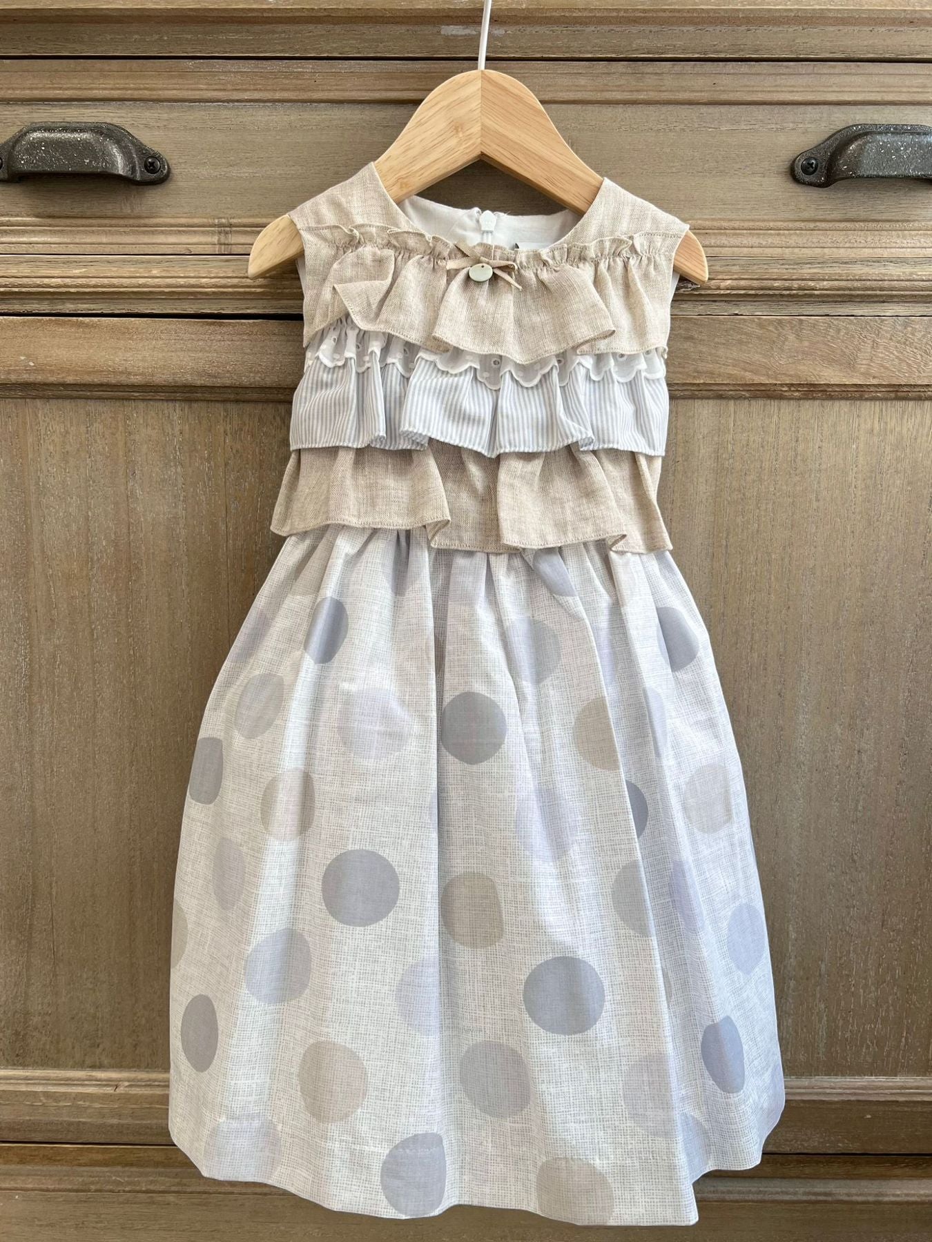 Abitino in misto lino Bimba PANNA EG311 - NANU' BABY