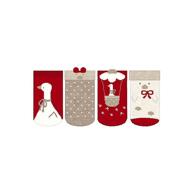 Set 4 calze ROSSO 2G-9762/RS - NANU' BABY