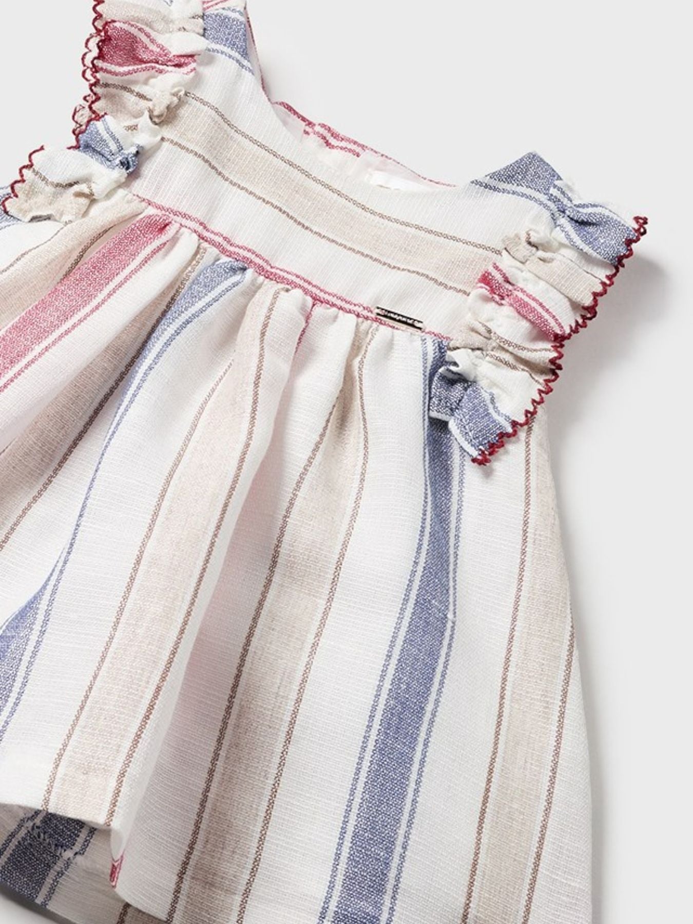 Abito righe lino Bimba ROSSO 1829 - NANU' BABY