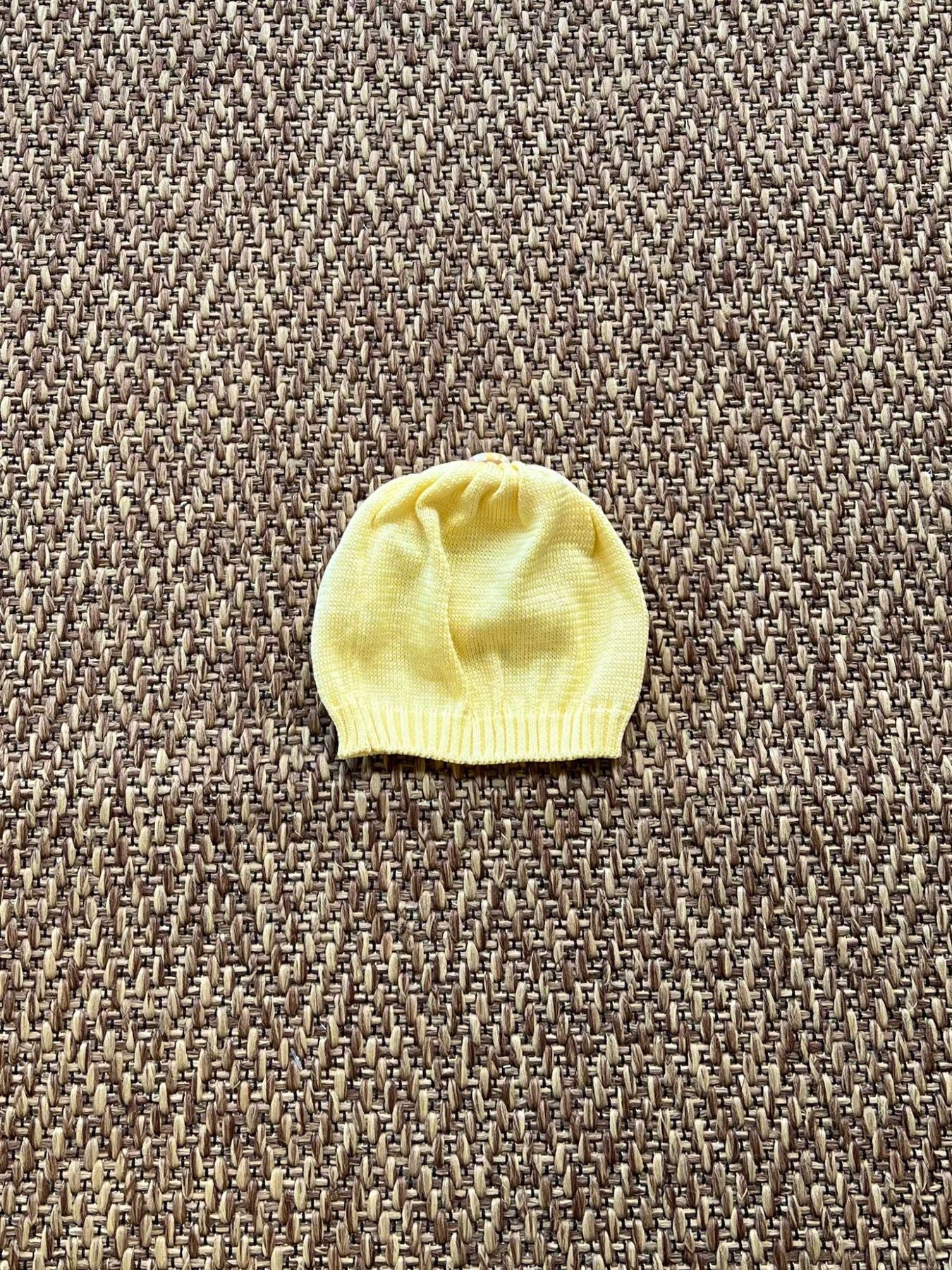 Cuffia in filo di cotone Neonata GIALLO EP1471 - NANU' BABY