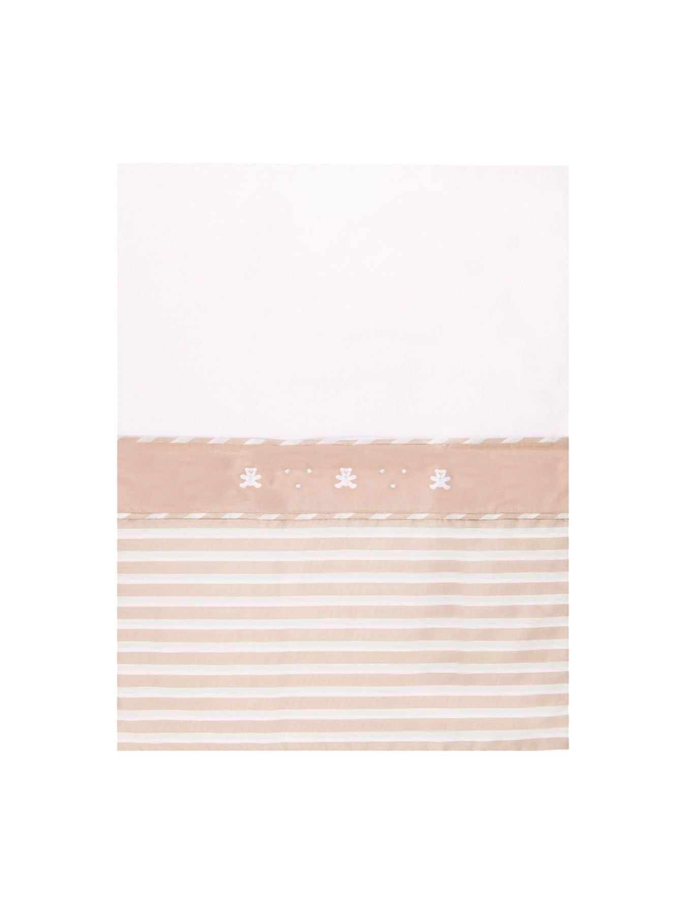 Coperta Orsetto righe Neonato BIANCO EP6781 - NANU' BABY