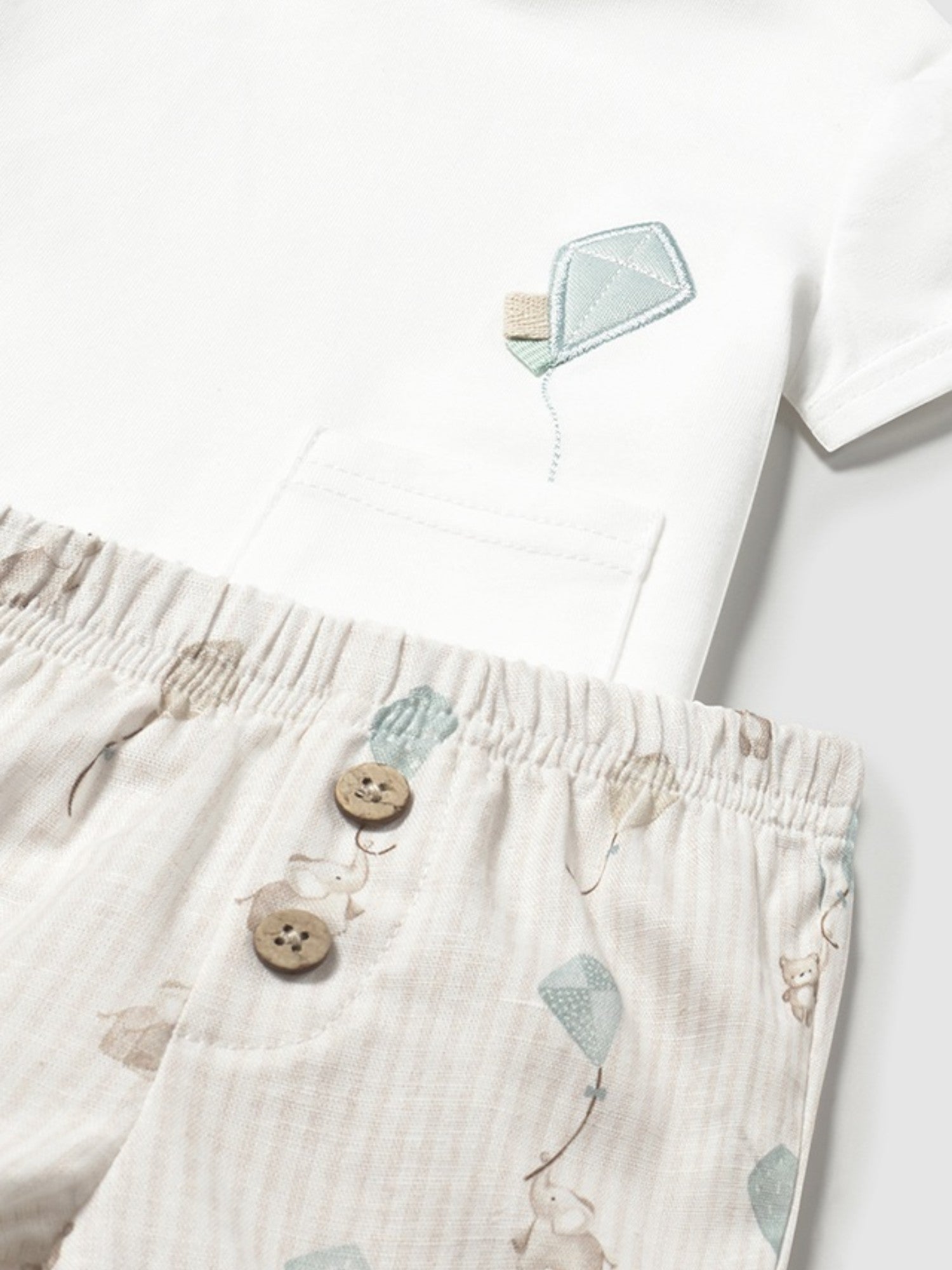 Completo pantalone corto maglietta Bimbo BIANCO 1202 /B - NANU' BABY