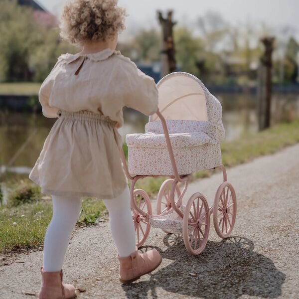 Carrozzina per bambole in metallo Rosa LD4586