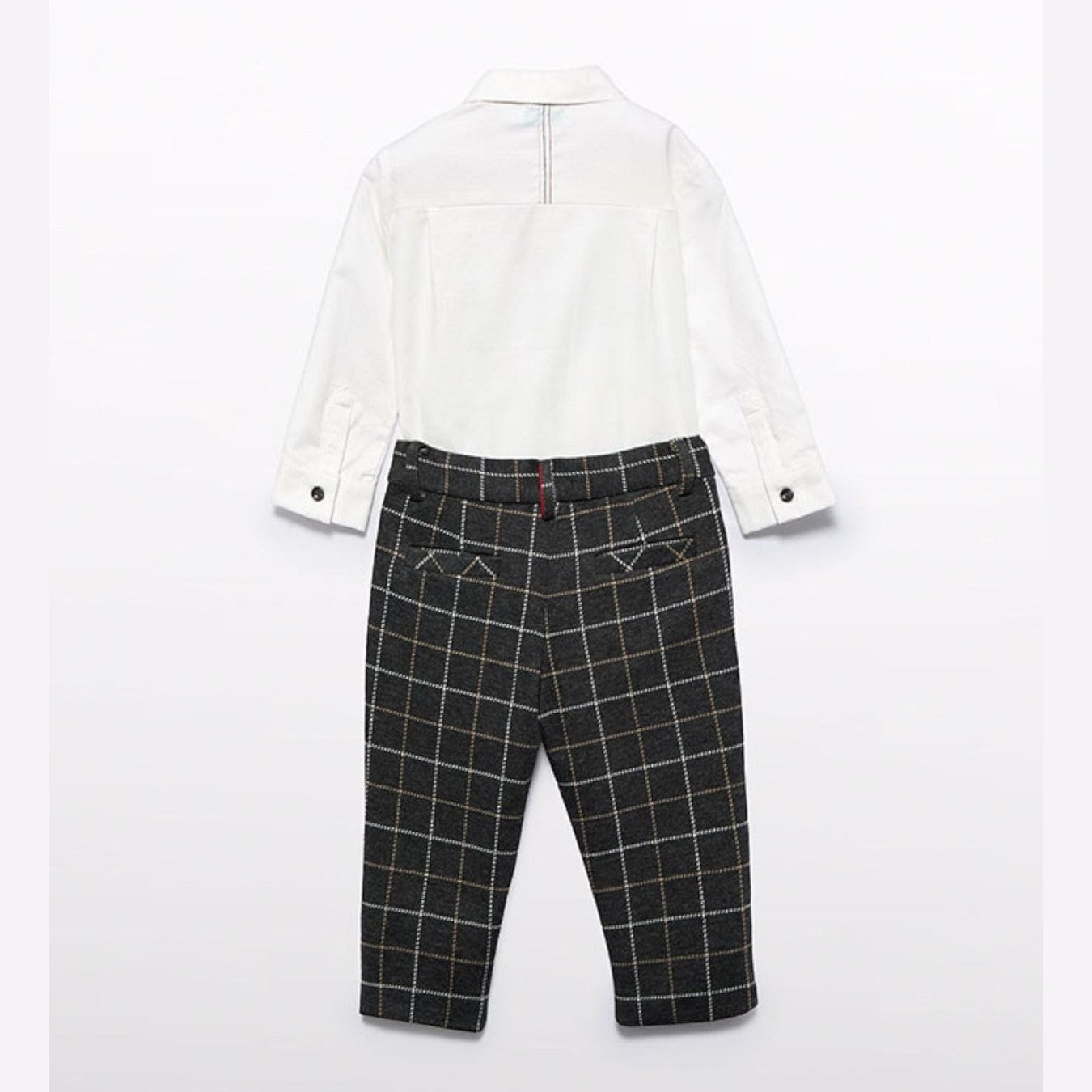 Compl. pantalone quadro punto Bimbo GRIGIO 5704/G - NANU' BABY