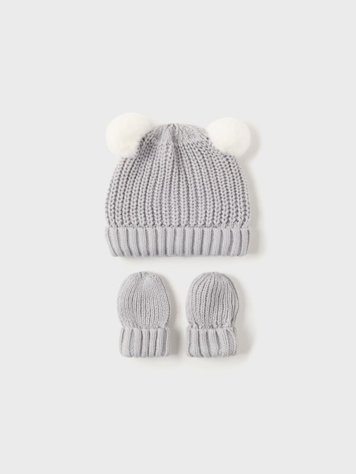 Compl. cappello, guanti trico GRIGIO 1J-9766/GR - NANU' BABY