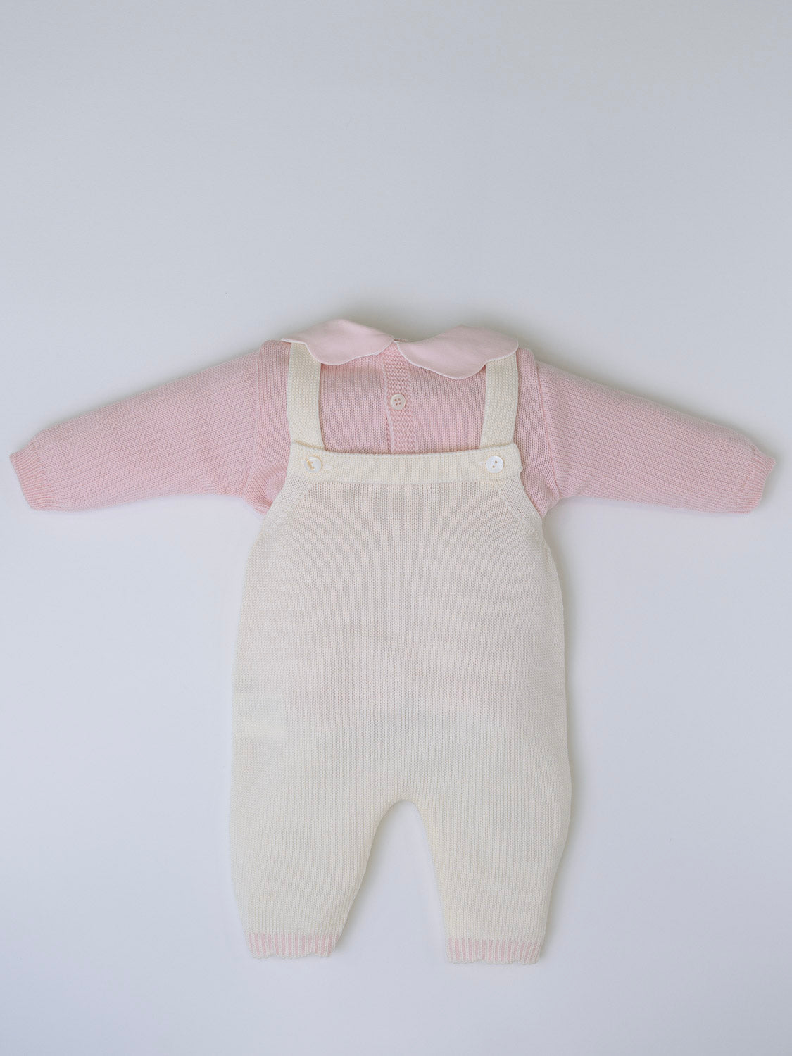 Salopette lana fiori Neonata VANIGLIA IN1030/R - NANU' BABY