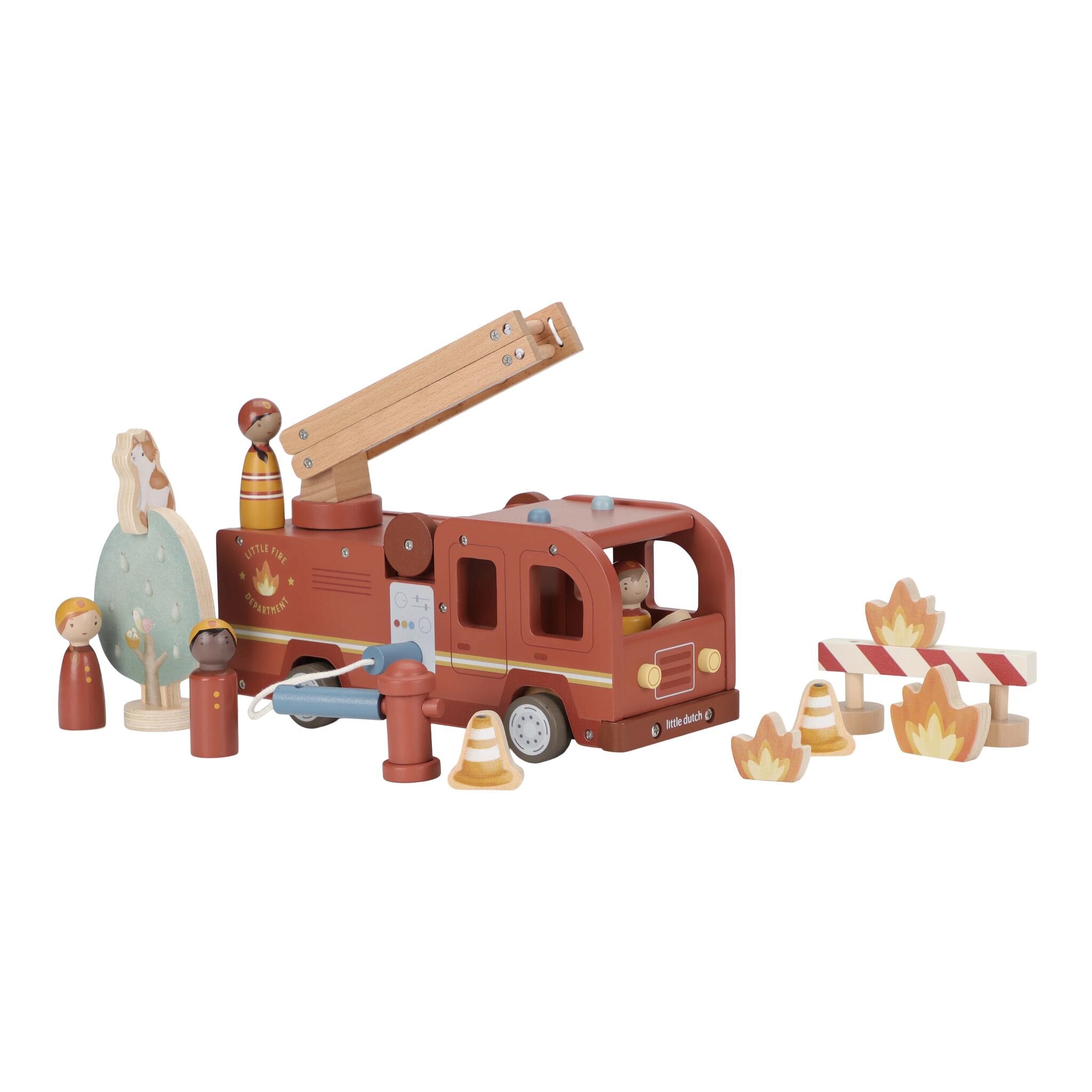 Camion dei pompieri grande con personaggi FSC Multicolore LD2536