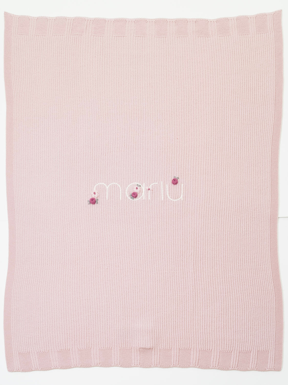 Copertina lana rosa Marlù fiori Neonata ROSA IN1480/R - NANU' BABY