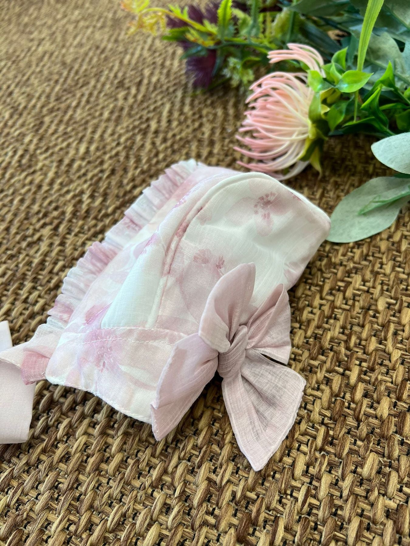 Cuffia in tessuto Rose Neonata ROSA ANTICO 009-21166 - NANU' BABY