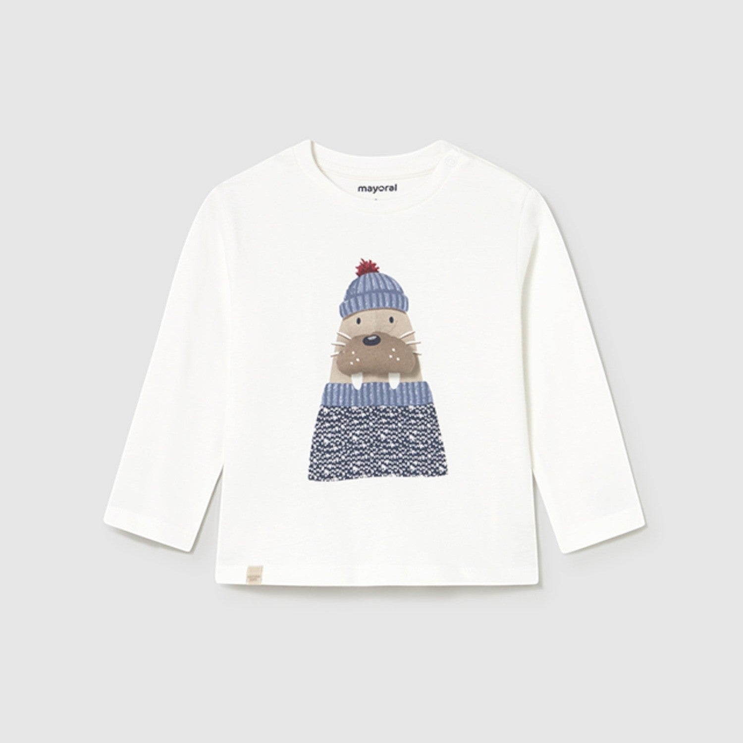 Camicia m/l applic animale Bimbo PANNA 2070/65 - NANU' BABY