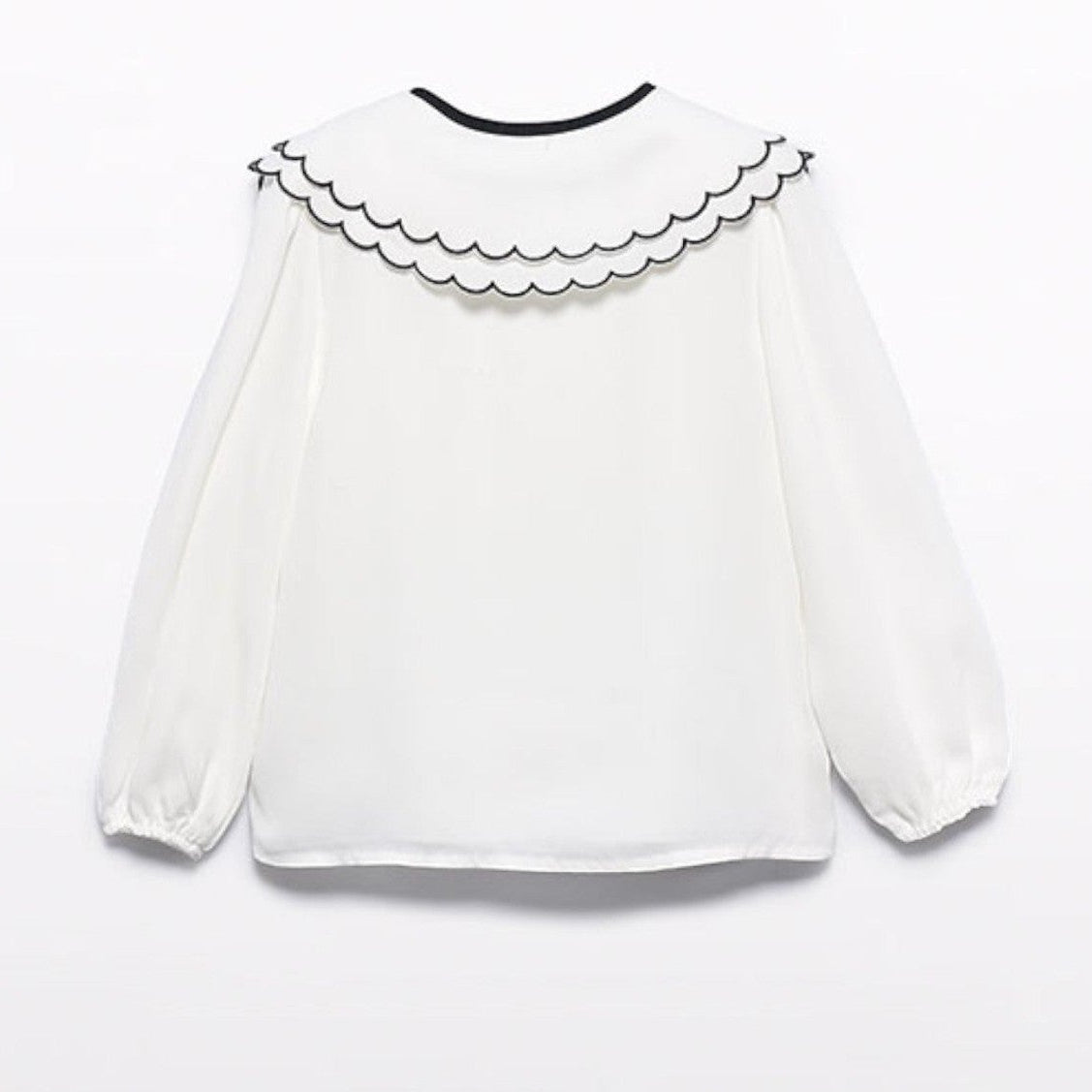 BLusa chiffon collo ricamo Bimba PANNA 5612/3 - NANU' BABY