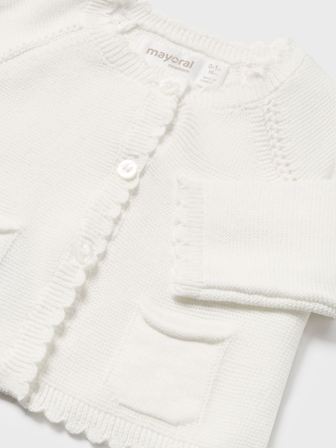 Giacchino lungo maglia Bimba ECRU 1376/E - NANU' BABY
