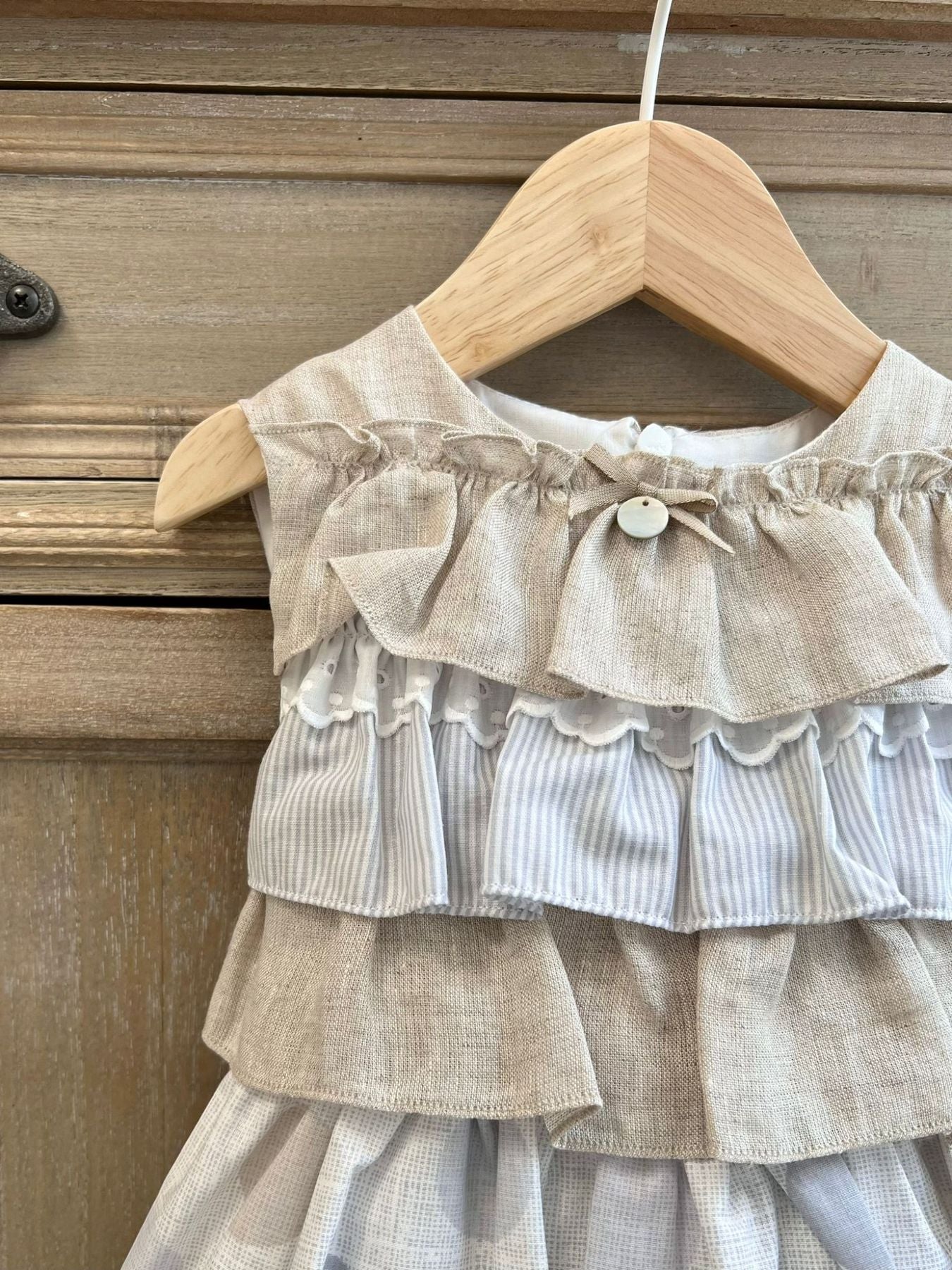 Abitino in misto lino Bimba PANNA EG311 - NANU' BABY