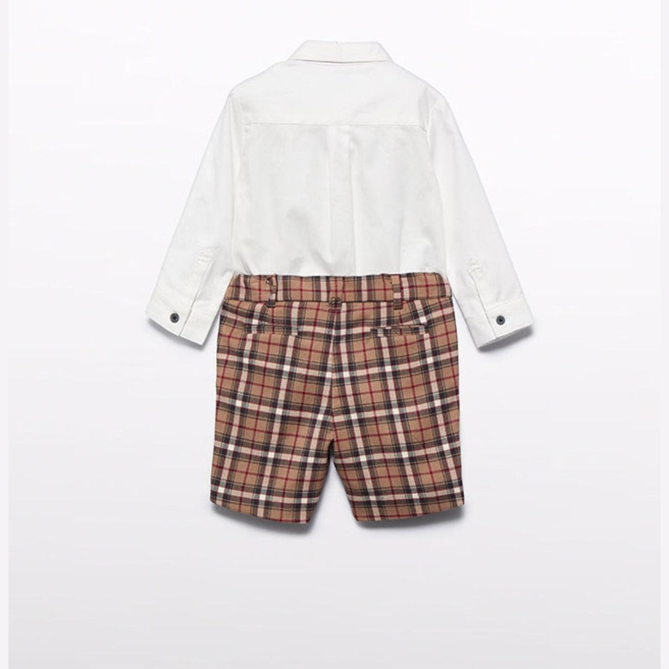 Compl. camicia bermuda quadri Bimbo CAMMELLO 5701/C - NANU' BABY