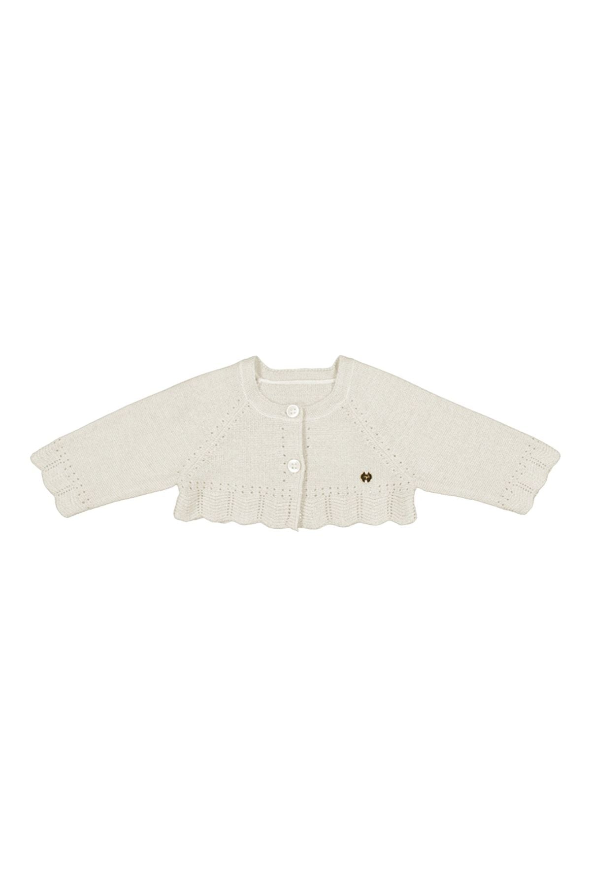 Cardigan corto maglia basico Bimba ECRU 307- - NANU' BABY