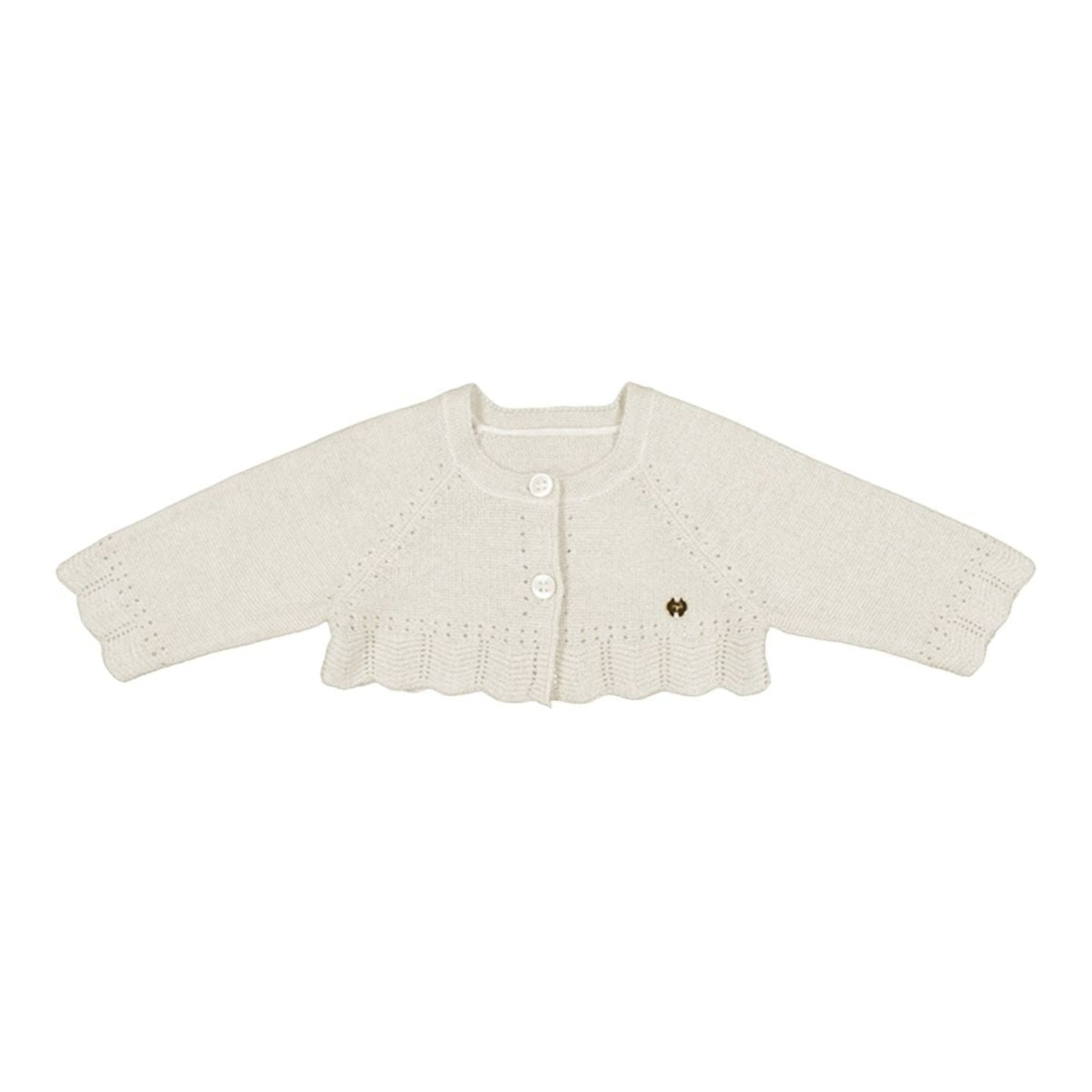 Cardigan corto maglia basico Bimba ECRU 307- - NANU' BABY